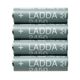 Набор аккумуляторных батареек IKEA LADDA зеленый 2450mAh 4 шт 505.046.92 - изображение 1