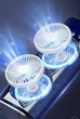 Настільний вентилятор двосторонній з охолодженням Double-ended Spray Fan LED підсвічування 3 швидкості пульт - зображення 10