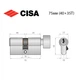 Цилиндр CISA C2000 75T (40*35T) никель матовый 3 ключа - изображение 8