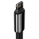 Кабель быстрой зарядки «USB to Lightning» Baseus Tungsten Gold Fast Charging Data Cable (2.4A 480Mbps) 2m, чёрный - изображение 2