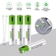 Комплект 4 шт. аккумуляторные батарейки Smartoools AAA 500 mah + зарядка Type-C (Зеленый) - изображение 6
