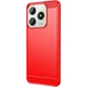 Силиконовый (TPU) чехол MOFI Carbon Fiber для Realme C63 / C61 / Note 60x - Red - изображение 2