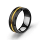 Кільце з жовтою смугою 20 розмір чорний - зображення 1
