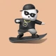 Фигурка - слайдер Медведь сноубордис в авто на дисплей Sliding Bear Snowboarder Black - изображение 3