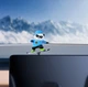 Фигурка - слайдер Медведь сноубордис в авто на дисплей Sliding Bear Snowboarder Blue - изображение 2