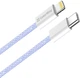Кабель ColorWay Type-C - Apple Lightning braided cotton PD Fast Charging 27W 1 м Purple (CW-CBPDCL061-PU) - зображення 6