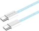 Кабель ColorWay Type-C - Type-C braided cotton PD Fast Charging 60W 3А 1 м Blue (CW-CBPDCC061-BL) - изображение 7