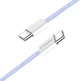 Кабель ColorWay Type-C - Type-C braided cotton PD Fast Charging 60W 3А 1 м Purple (CW-CBPDCC061-PU) - изображение 4