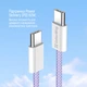 Кабель ColorWay Type-C - Type-C braided cotton PD Fast Charging 60W 3А 1 м Purple (CW-CBPDCC061-PU) - изображение 8