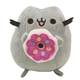 Мягкая игрушка Pusheen cat с пончиком в лапках 15х12 см Серый v-12229 - изображение 1
