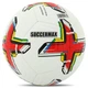 Мяч футбольный HYBRID SOCCERMAX FB-4363 №5 PU белый-красный - изображение 1