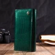 Гаманець жіночий шкіряний для карток ST Leather Accessories leather-19424 Зелений - зображення 6
