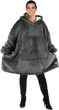 Набор Плед толстовка с капюшоном HMD Huggle Hoodie ONE SIZE Серый + Термос 500 мл Black - изображение 4