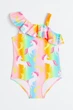 Купальник цельный разноцветный Эдинороги H&M 98-104см (4000985515) - изображение 1