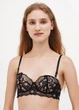 Мереживний бюстгальтер для жінок на кісточках з пуш-ап з квітковим принтом чорний 32 3132 - зображення 1