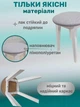 Табуретка деревянная круглая на кухню с мягким сиденьем табурет кухонный круглый деревянные табуреты для кухни цвет белый + серый - изображение 3