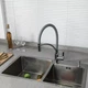 Смеситель для кухни с гибким изливом Frap F4552 серый/хром - изображение 2
