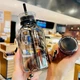 Скляна пляшка з соломинкою 450 мл графіт - изображение 3