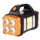 Ручной фонарь для кемпинга светодиодный фонарь - повербанк HB-2678 25W+2COB с солнечной батареей. Цвет: оранжевый - изображение 1