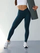 Спортивні жіночі легінси Soft SQ з ефектом візуальної корекції фігури Push Up V-пояс Однотонні XS-S Темно-смарагдові (SQ050000S) - зображення 1