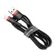 Кабель Baseus Cafule Cable USB 2.4A 1m Red+Black (CALKLF-B19) - зображення 2