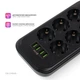 Сетевой фильтр-удлинитель СolorWay 6 розеток/4 USB 2 м Black (CW-CHE64B) - изображение 12