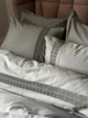 Постельное белье Saheser. Eco cotton Freya antrasit с пике-Евро - изображение 2