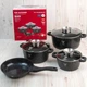 Набір каструль з гранітним антипригарним покриттям Top Kitchen TK-00076, набір посуду 7 предметів чорний - зображення 1