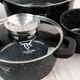 Набір каструль з гранітним антипригарним покриттям Top Kitchen TK-00076, набір посуду 7 предметів чорний - зображення 3