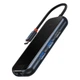 USB-хаб USB Type-C Baseus AcmeJoy 6-in-1 (HDMI, 2xUSB3.0, USB2.0, Type-C PD&Data, RJ45) (WKJZ010313) Dark Gray - изображение 1