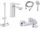 Набор смесителей PERLA ROBIN (PBZ6203+PBZ6204+PSF1002+PSF2003+PSS1850) 106204-С - изображение 1