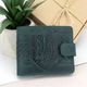 Портмоне чоловіче шкіряне Handycover HC0041 зелене з гербом України - зображення 1