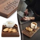 Подставка поднос под кофе и печенье Coffee Teslyar под горячее кофе и печенье из дерева орех (KTC02) - изображение 11