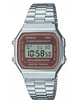Мужские наручные часы CASIO A168WA-5AYES Серебро/Экран Коричневый - изображение 1