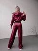 Жіночий велюровий костюм (кофта+штани+топ) Uaclothes 42-44 Бордовий (like36631-170571349) - зображення 5