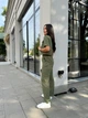 Жіночий прогулянковий костюм із міркро-вельвету Uaclothes 42-44 Хакі (like28725-89281349) - изображение 3