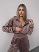 Жіночий велюровий костюм (кофта+штани+топ) Uaclothes 42-44 Капучино (like36635-170611349) - зображення 3
