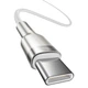 USB кабель Type-C на Type-C BASEUS Cafule Series Metal Data Cable (2m, 100W, 5A, 480Mbps, PD). White - изображение 4