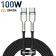 USB кабель Type-C на Type-C BASEUS Cafule Series Metal Data Cable (2m, 100W, 5A, 480Mbps, PD). Black - изображение 1