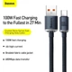 Кабель Baseus USB - Type-C 100W 6A 2м Crystal Shine Series Black (CAJY000501) - изображение 5