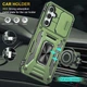 Ударопрочный чехол Camshield Army Ring для Samsung Galaxy S25+ / S24+ Оливковый / Army Green Без бренда - изображение 2