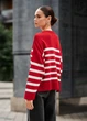 В'язана Кофта Стаф Жіноча Оверсайз Червона Staff El Red & White Oversize M-L (297614) - зображення 2