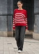 В'язана Кофта Стаф Жіноча Оверсайз Червона Staff El Red & White Oversize M-L (297614) - зображення 4