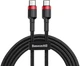 Кабель зарядний Baseus USB-C на USB-C Cafule 3A 60W 1.0 м Black/Red (CATKLF-G91) - зображення 1