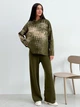 Худи теплое оверсайз женское ARTKNIT Vibe wool L Оливковое (4823093463370) - изображение 3
