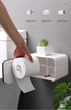 Держатель-бокс для туалетной бумаги ECOCO E1903 Белый с черным - изображение 5