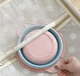 Складной таз миска пластиковый, 23x20x8,5 см, Розовый - изображение 12