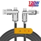 Кабель швидкого заряджання 2 метри 4 в 1 USB/Type-C/Lighting для IPhone, Xiaomi, Samsung 120W чорний - зображення 1
