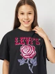 Подростковая футболка для девочки Levis Lvg Oversized Western Roses Tee 4EL553-G52-LR 146-152 см (12A) Черная (3666643113421) - изображение 4