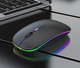 Бездротова комп'ютерна bluetooth миша Wireless Mouse на акумуляторі чорна з RGB підсвіткою - изображение 3